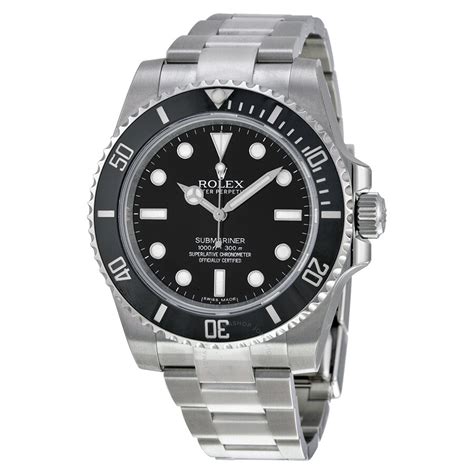 rolex submariner men's luxury diver watch black dial 114060|Rolex Submariner date black price.